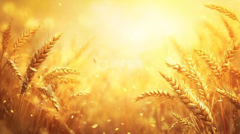 高清大图下载【趣麦麦图】丰收小麦农业背景