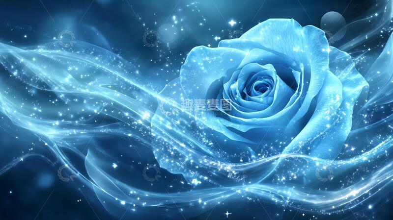 高清大图下载【趣麦麦图】背景蓝玫瑰图片素材1