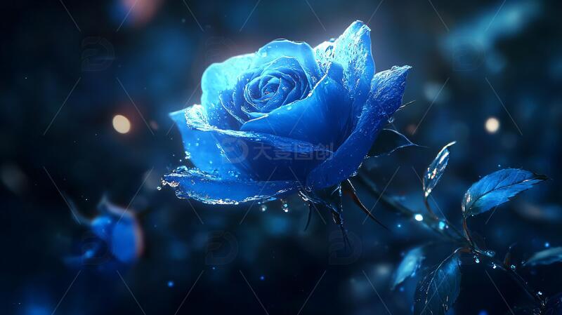 高清大图下载【趣麦麦图】背景蓝玫瑰图片素材