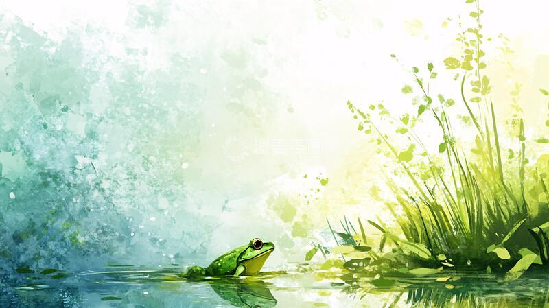 高清大图下载【趣麦麦图】版青蛙手绘卡通壁纸