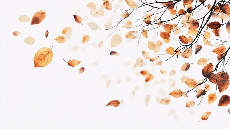 高清大图下载【趣麦麦图】飘落的枯叶落叶树叶素材