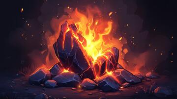 火烧岩石头岩浆岩石火烧