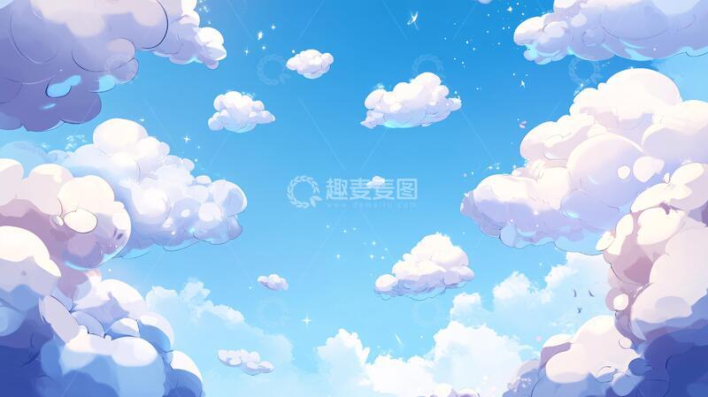 高清大图下载【趣麦麦图】-动漫风格白云2