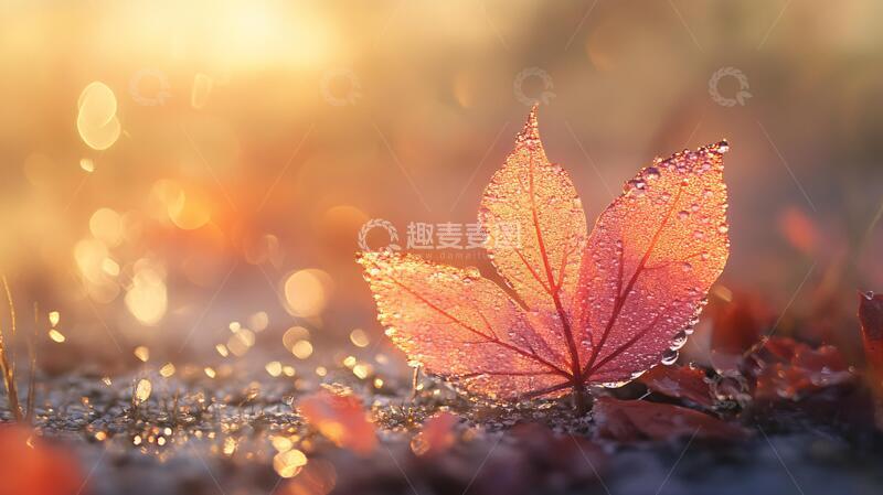 高清大图下载【趣麦麦图】红色树叶桌面