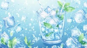 清凉健康冷饮海报背景2