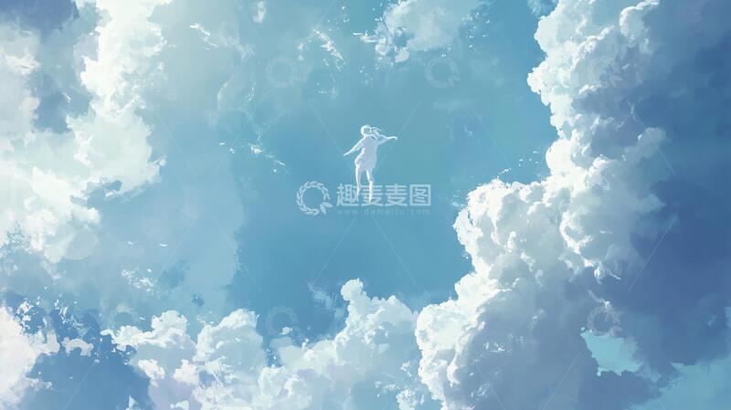 高清大图下载【趣麦麦图】浪漫动漫洁白云朵