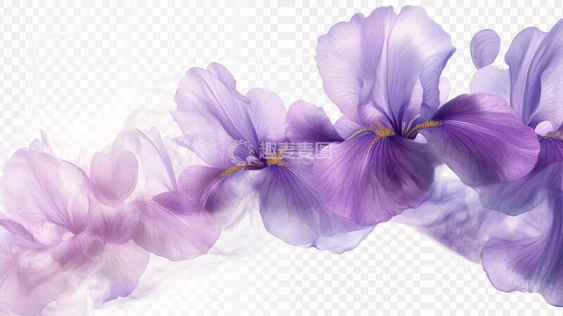 高清大图下载【趣麦麦图】写实亚麻花插画素材紫堇