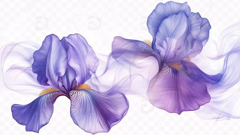 写实亚麻花插画素材手绘