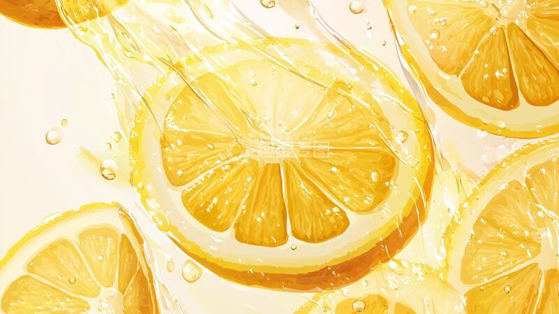 高清大图下载【趣麦麦图】柠檬厚涂柠檬插画手绘