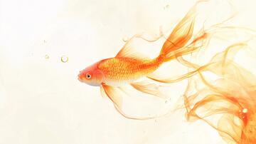火焰鱼手绘火焰手绘金鱼