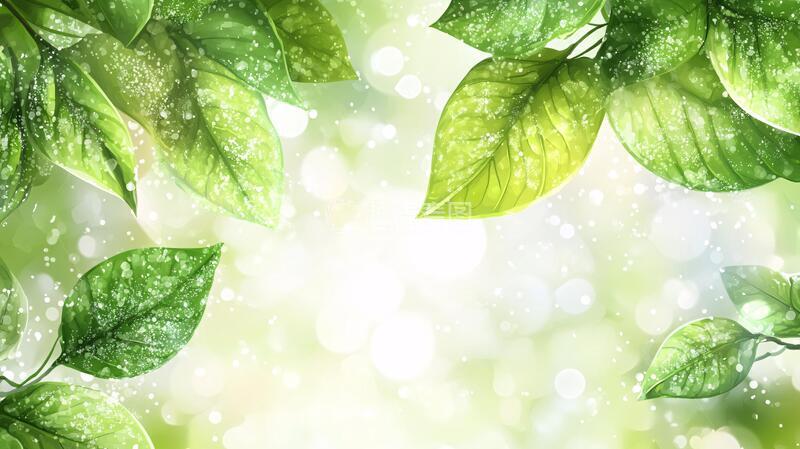 高清大图下载【趣麦麦图】唯美绿叶背景