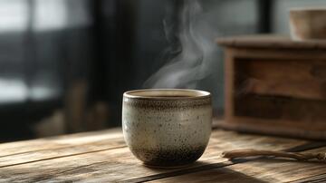 陶瓷杯咖啡蒸汽