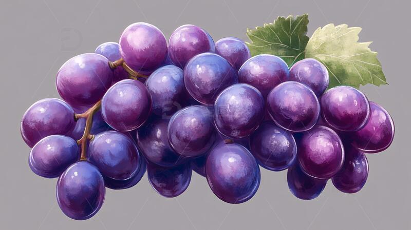 高清大图下载【趣麦麦图】手绘写实葡萄2