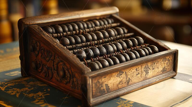 高清大图下载【趣麦麦图】红木算盘经济