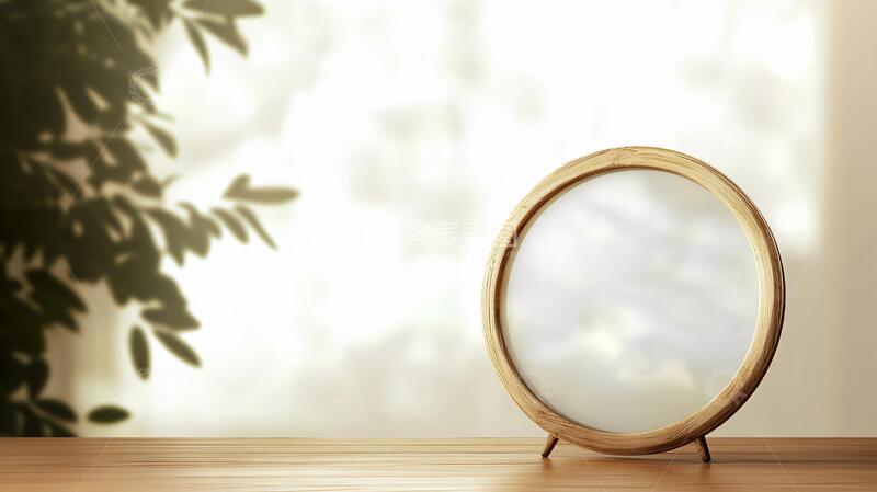 高清大图下载【趣麦麦图】木质桌屏背景木框圆形