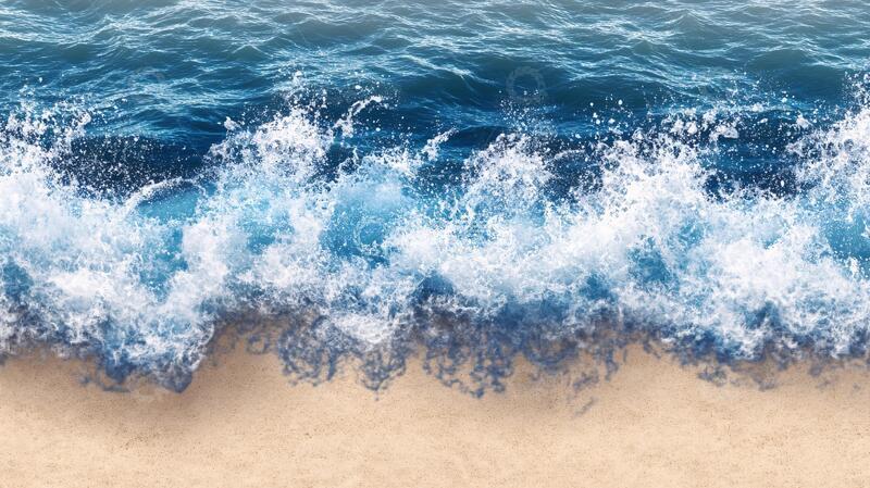 高清大图下载【趣麦麦图】海浪沙滩水花