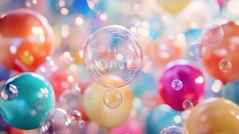 高清大图下载【趣麦麦图】绚丽气泡背景壁纸素材4