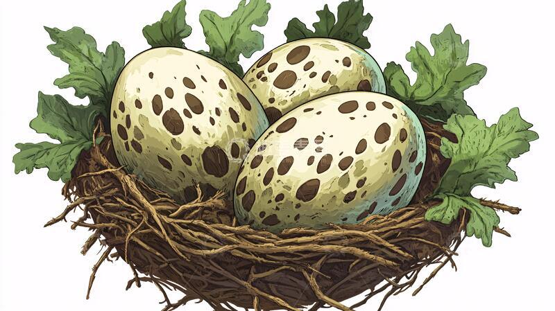 高清大图下载【趣麦麦图】卡通手绘野鸭蛋