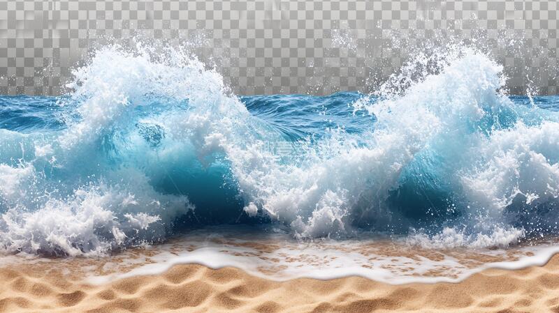 高清大图下载【趣麦麦图】海浪沙滩水花1