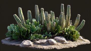 泥盆纪植物模型礁石树脂