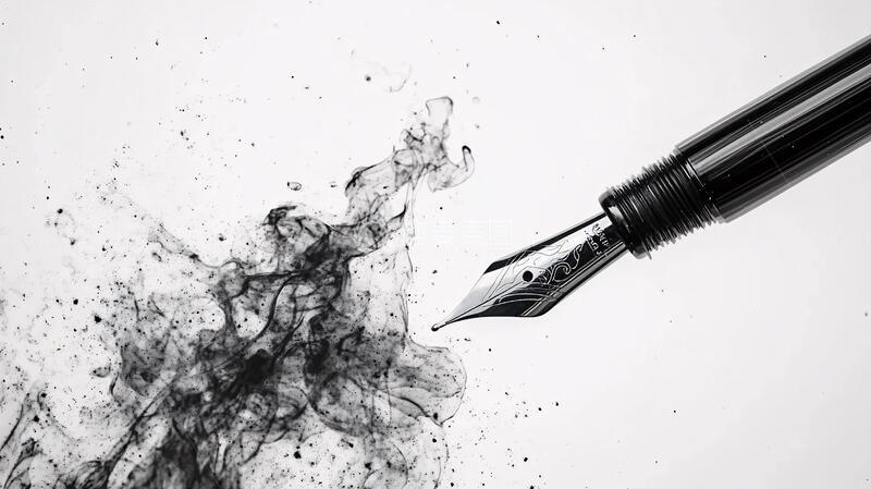 高清大图下载【趣麦麦图】毛笔水火不相容