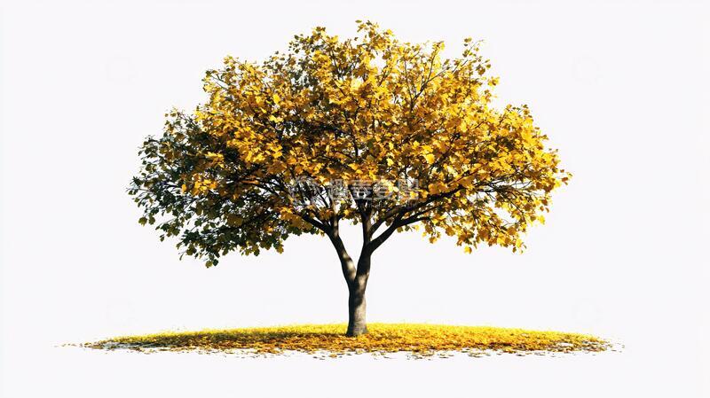 高清大图下载【趣麦麦图】银杏树模型小树模型黄色