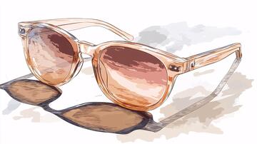 手绘金丝眼镜墨镜素材