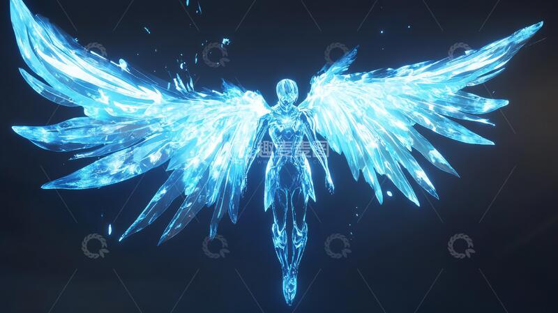 高清大图下载【趣麦麦图】发光酷炫翅膀1
