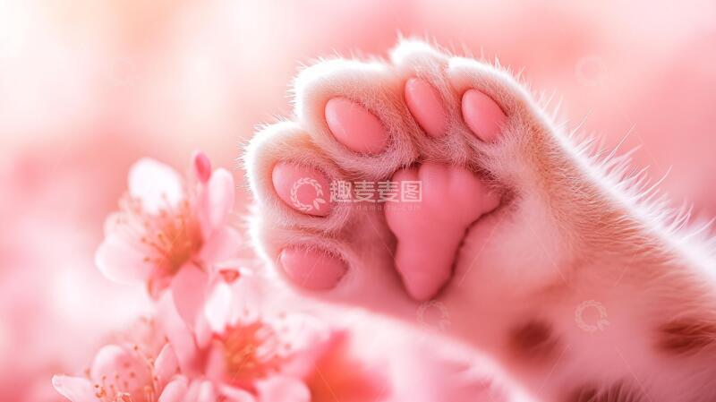 高清大图下载【趣麦麦图】粉红的猫爪爪
