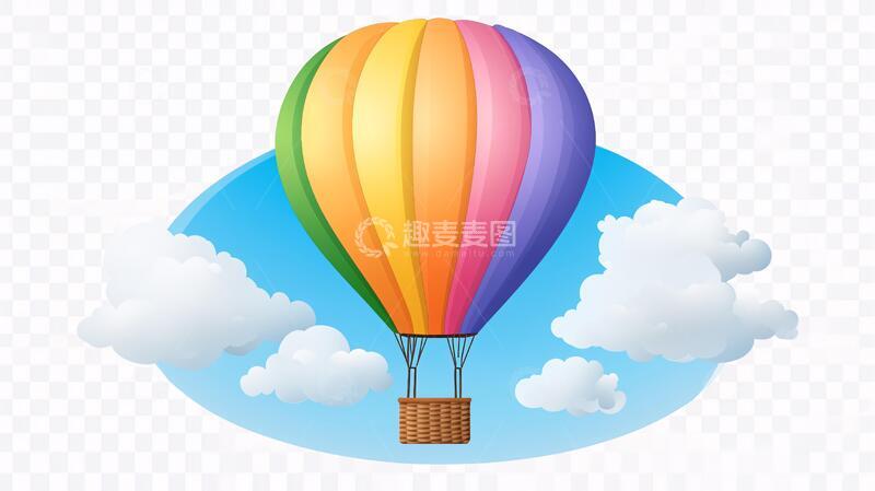 高清大图下载【趣麦麦图】热气球元素元素变色手绘