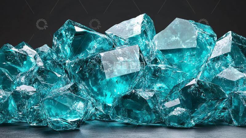 高清大图下载【趣麦麦图】浅蓝色萤石萤石矿石晶体