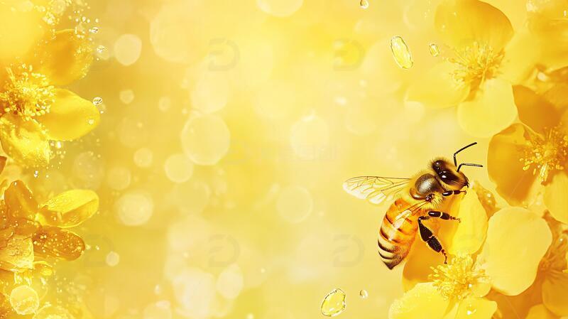 高清大图下载【趣麦麦图】蜜蜂背景素材2