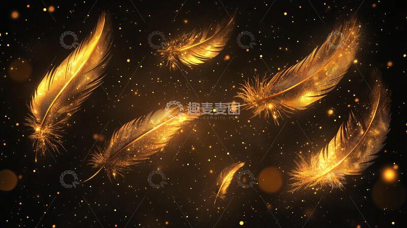 高清大图下载【趣麦麦图】黄金质感纯金色翅膀8