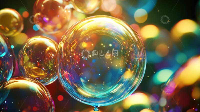 高清大图下载【趣麦麦图】绚丽气泡背景壁纸素材9