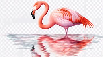 火烈鸟免抠手绘原创背景