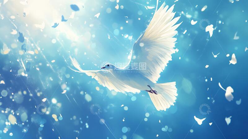 高清大图下载【趣麦麦图】梦幻飞鸟自由插画背景4