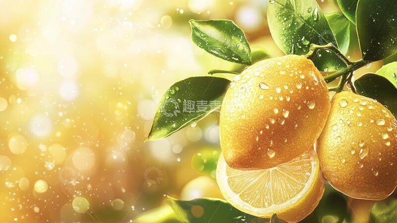 高清大图下载【趣麦麦图】柠檬树壁纸手绘壁纸广告