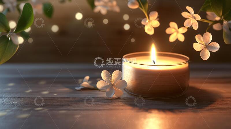 高清大图下载【趣麦麦图】香薰灯素材蜡烛烛光花烛