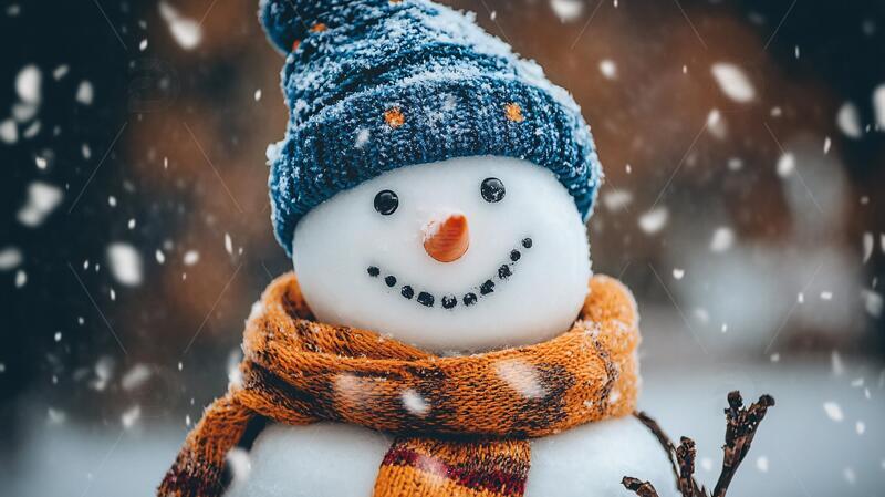 高清大图下载【趣麦麦图】户外小雪人雪人素材雪花