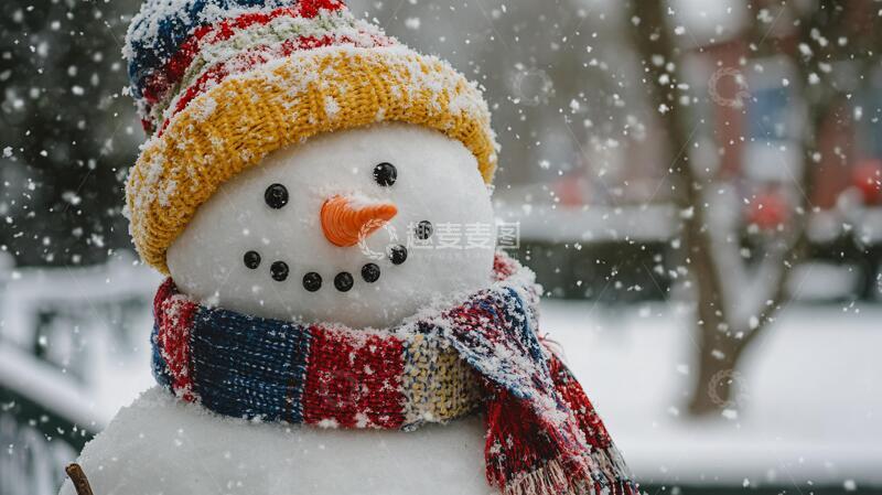高清大图下载【趣麦麦图】校园里的雪人