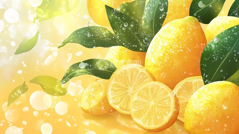 高清大图下载【趣麦麦图】手绘柠檬壁纸
