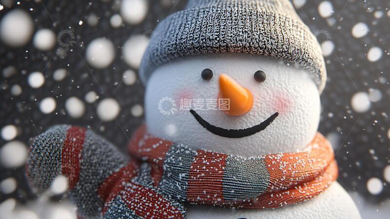高清大图下载【趣麦麦图】雪花冬天雪人5