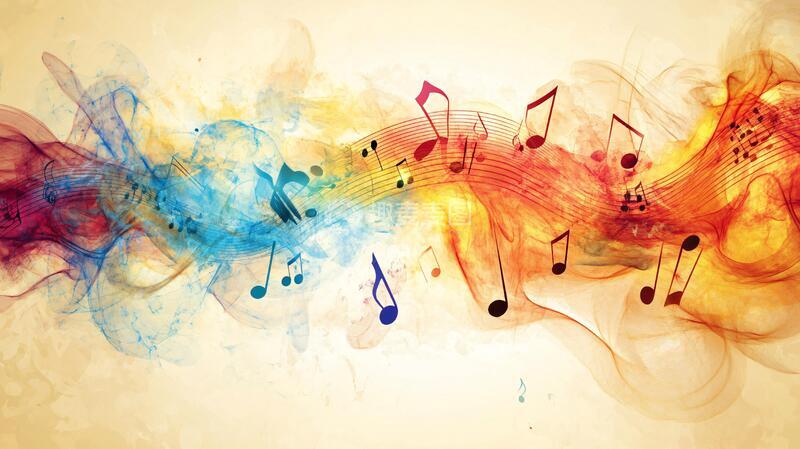 高清大图下载【趣麦麦图】旋律背景展板文化