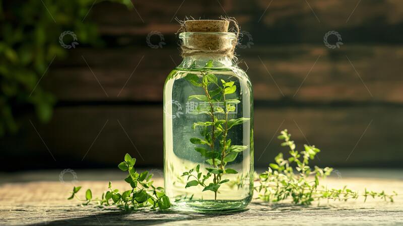 高清大图下载【趣麦麦图】玻璃瓶装的植物