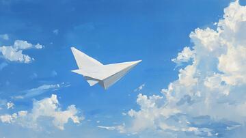 手绘千纸鹤纸船