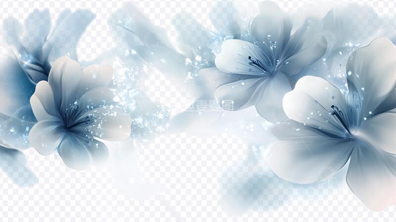 高清大图下载【趣麦麦图】蓝色梦幻花朵2