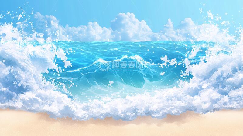 高清大图下载【趣麦麦图】海浪泡沫动态图