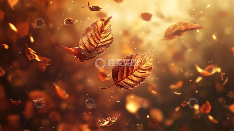 高清大图下载【趣麦麦图】飘落的枯叶落叶飘落唯美