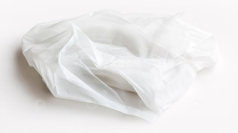 高清大图下载【趣麦麦图】渐变方巾褶皱白色纱巾