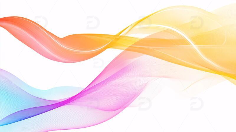 高清大图下载【趣麦麦图】唯美线条彩色飘带素材1